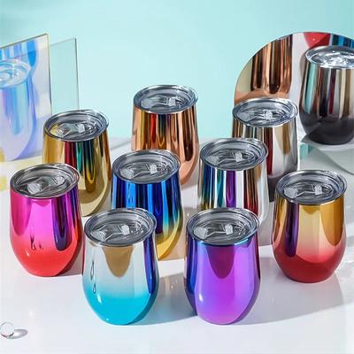 Красочная чашка Yerba Mate с крышкой с двойными стенками, нержавеющая сталь 304, 12 унций, кофе, холодные напитки, кружка Mate, набор с щеткой для чистки соломы