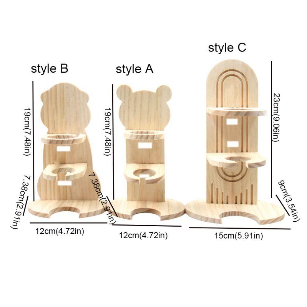Wooden Hamster Water Bottle Holder Adjustable Pet Water Bottle Stand for Cage
