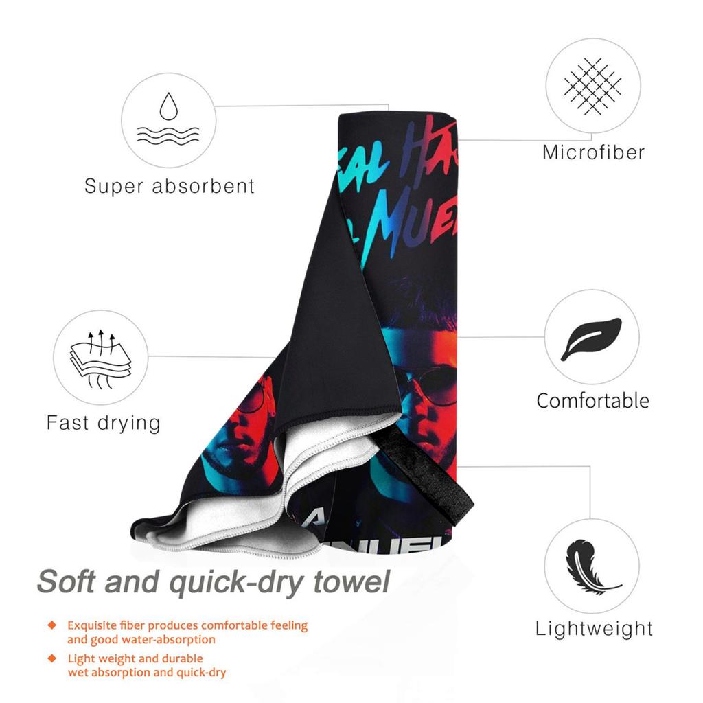 Fashion Hot Rapper Anuel AA Beach Towel Soft Microfiber Quick Dry Absorbent Quick Towels For Bath