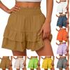 Women's Summer High Waist Ruffle Skirt Cute Flowy Skirt Casual Comfort Wrap Beach Pleated Skirt