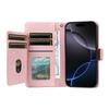 For iPhone 16 Pro Case with Multi-Card Holder and Strap PU Leather Phone Cover Stand