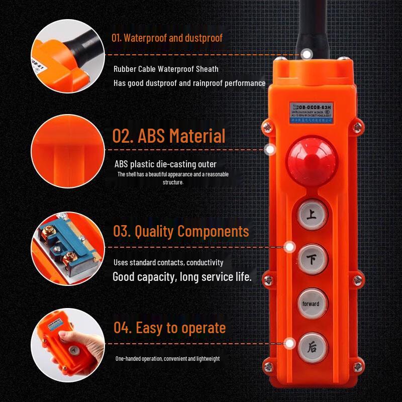 CHUGOUXIANG COB-64H Electric Hoist Pendant Control CN plug (adapter included)