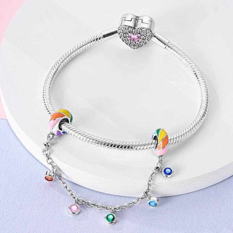 Top Sale Safety Chain 925 Sterling Silver Sun Moon And Stars Safety Chain Fits Pandora Bracelet Fine Women For Fashion Jewelry