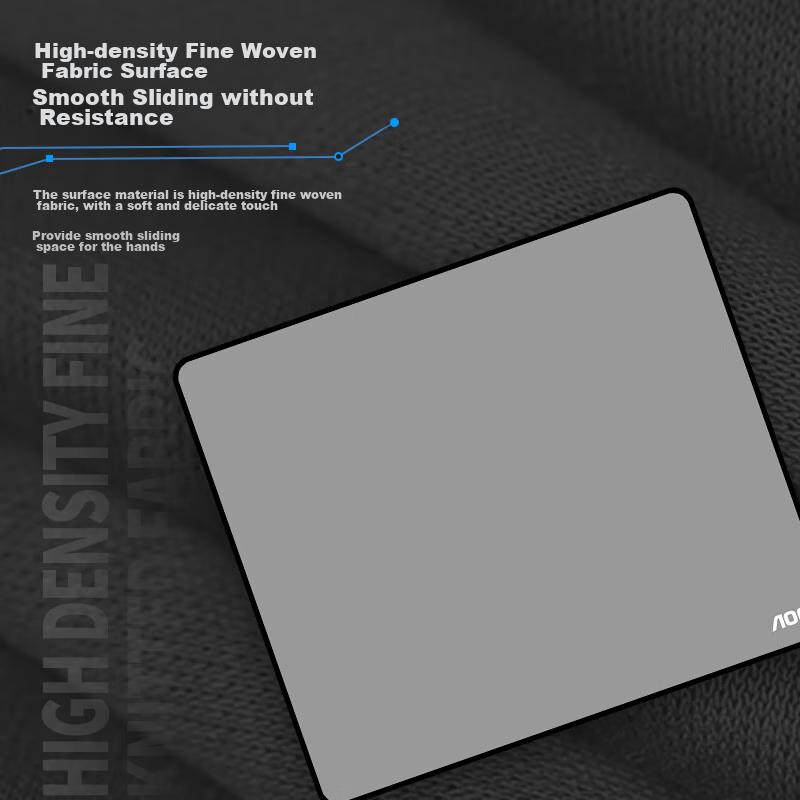 AOC Gaming Mouse Pad, Medium And Small Size, 460*400*4mm, Thickened with Locked Edges, Office Keyboard Computer Desk Pad, M152/93 Gray