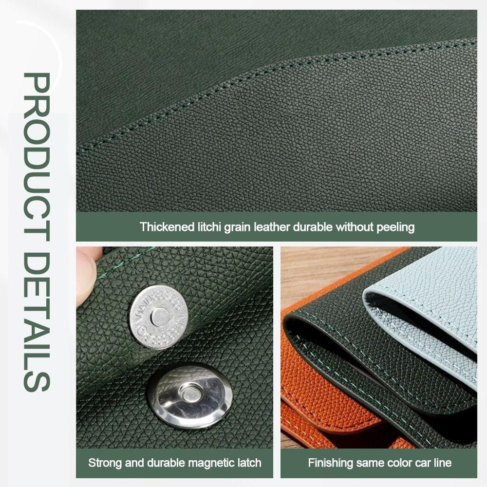 Leather Leather File Folder Large Capacity Briefcase Stationery Dustproof File Bag School Office