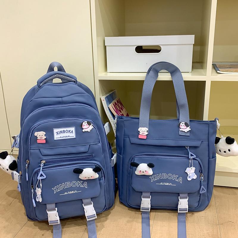 Школьные рюкзаки для студенток колледжа Простые и милые Большой вместимости для старшеклассниц и учениц средней школы Рюкзак из двух частей