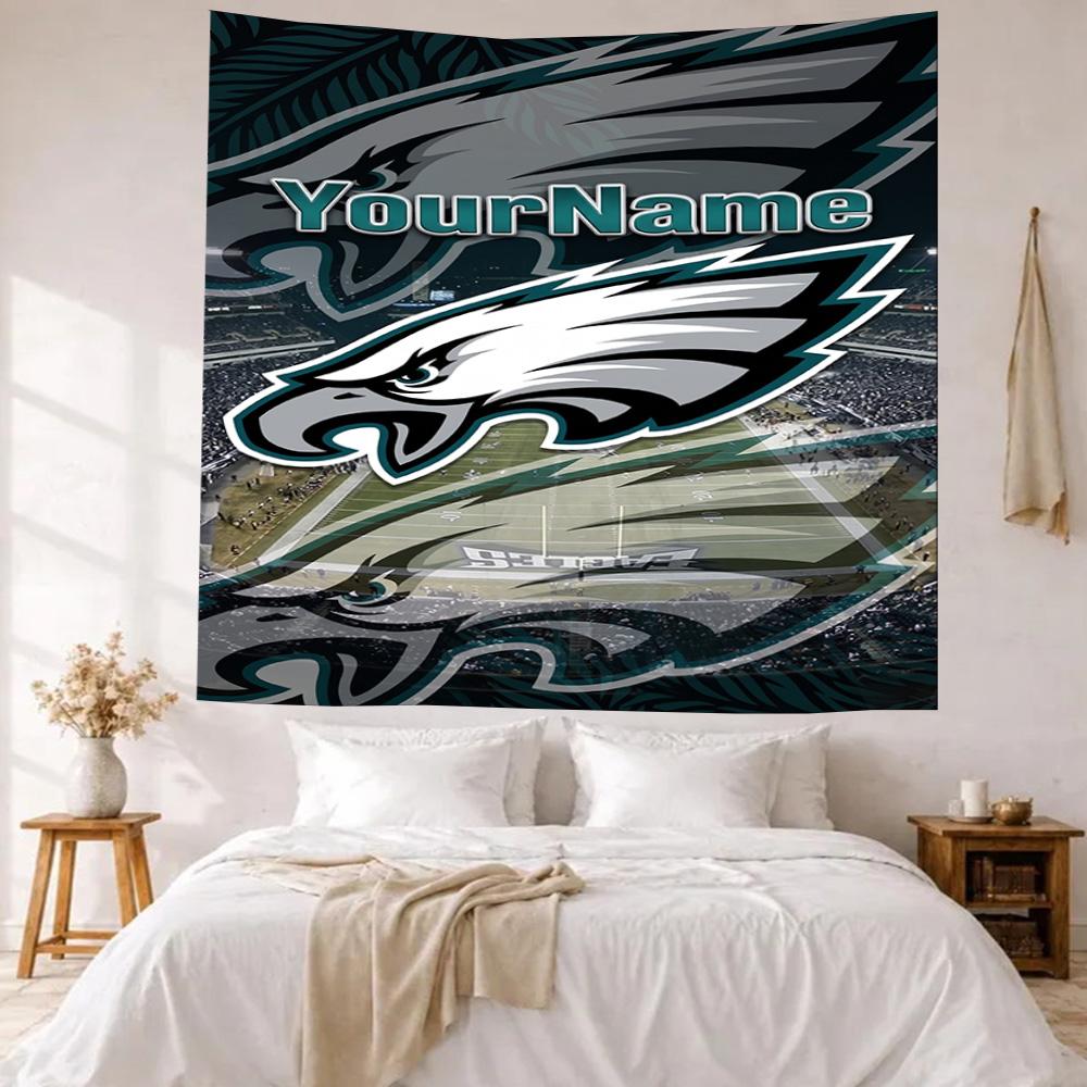 Philadelphia Eagles Custom Your Name Wall Decor Tapestry Art For Pet Memorial Birthdaywedding Party Backdrop Family Gift