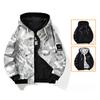 Large Size Reversible Youth Spring Jacket Men's Hooded Letter Print Fashion Versatile Trendy Tops