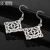 Серьги-подвески из стерлингового серебра 925 пробы с геометрическим узором, модные свадебные украшения