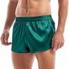 Men Shorts Elastic Waist Mid-rise Versatile Sports Shorts Sexy Side Slits Solid Shiny Satin-like Shorts Daily Wear