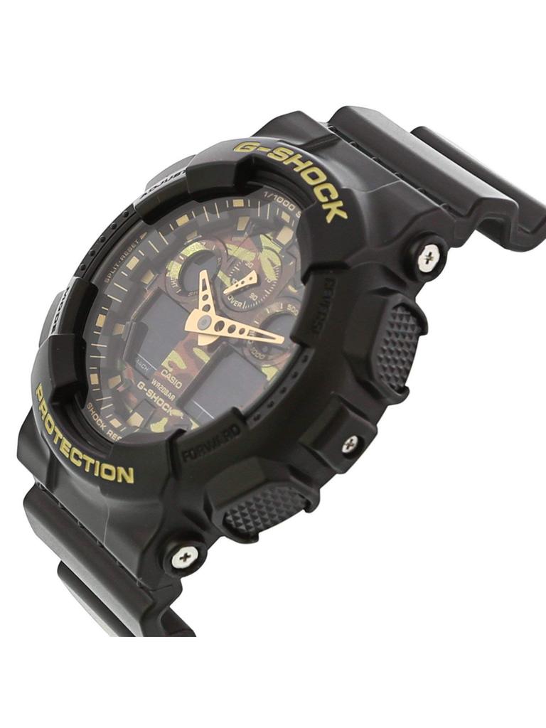 Casio Черные резиновые японские кварцевые спортивные часы мужские G-Shock GA100CF-1A9