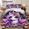Unicorn Art Portrait bedding, duvet cover, pillowcase, home decoration, birthday gift (1 * duvet cover+2 * pillowcase, coreless)