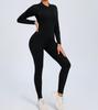 European & American Zipper Long Sleeve Yoga Jumpsuit - Women's Nude Feeling Fitness Bodysuit