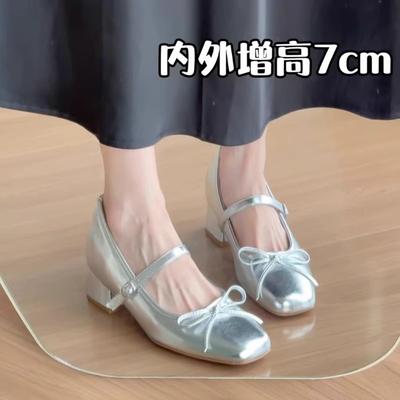 Горячая Распродажа Лоферы на квадратном каблуке Средний каблук Туфли женские с бантом-бабочкой 2025 Горячая Распродажа Однотонные с квадратным носком Ремешок с пряжкой Женская обувь