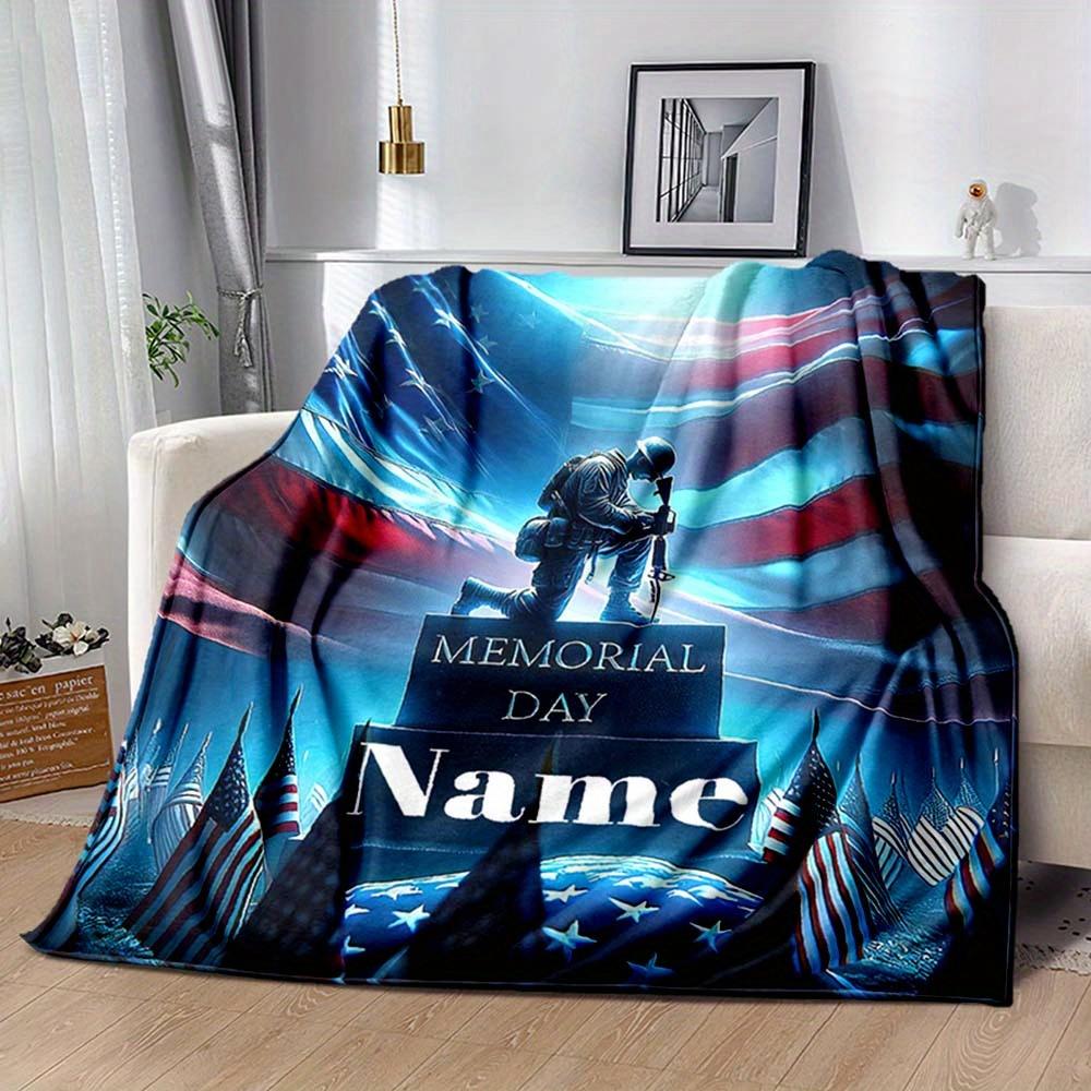 Memorial Day Customize Your Name Blanket Warm Comfortable And Soft Blankets Are Suitable For Home Chairs Office Sofas Sofas Office Camping And Gifts