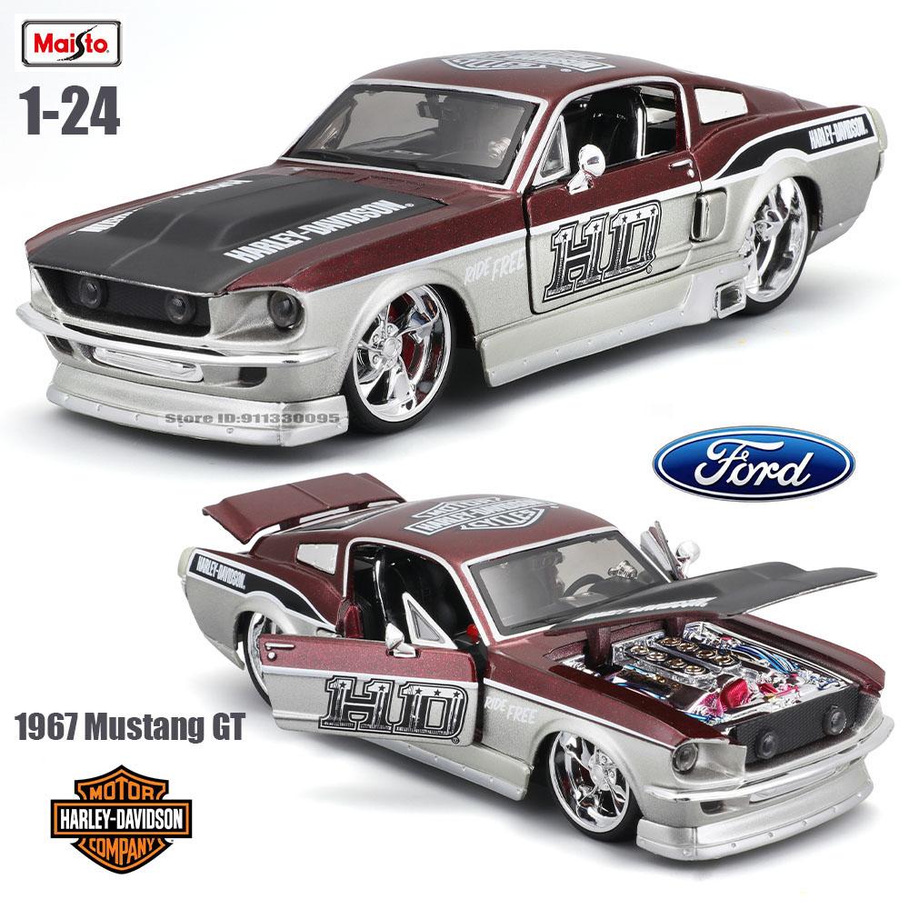 Maisto 1:24 Harley joint venture 2017 Chevrolet Camaro ZL11967 Ford Mustang GT Alloy car model decoration collection toys gifts