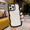 Волнистая/Прямая Рамка Прозрачный Чехол для Телефона для iPhone 16 Pro 15 14 Pro Max 13 12 11 Магнитный Чехол для Magsafe Ударопрочный Мягкий Прозрачный Задний Чехол