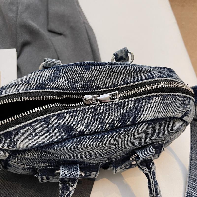 Женская джинсовая сумка через плечо, большая вместимость, маленькая квадратная сумка