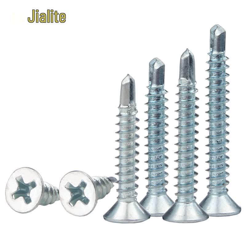 Саморезы Jianite сине-белые цинковые с потайной головкой