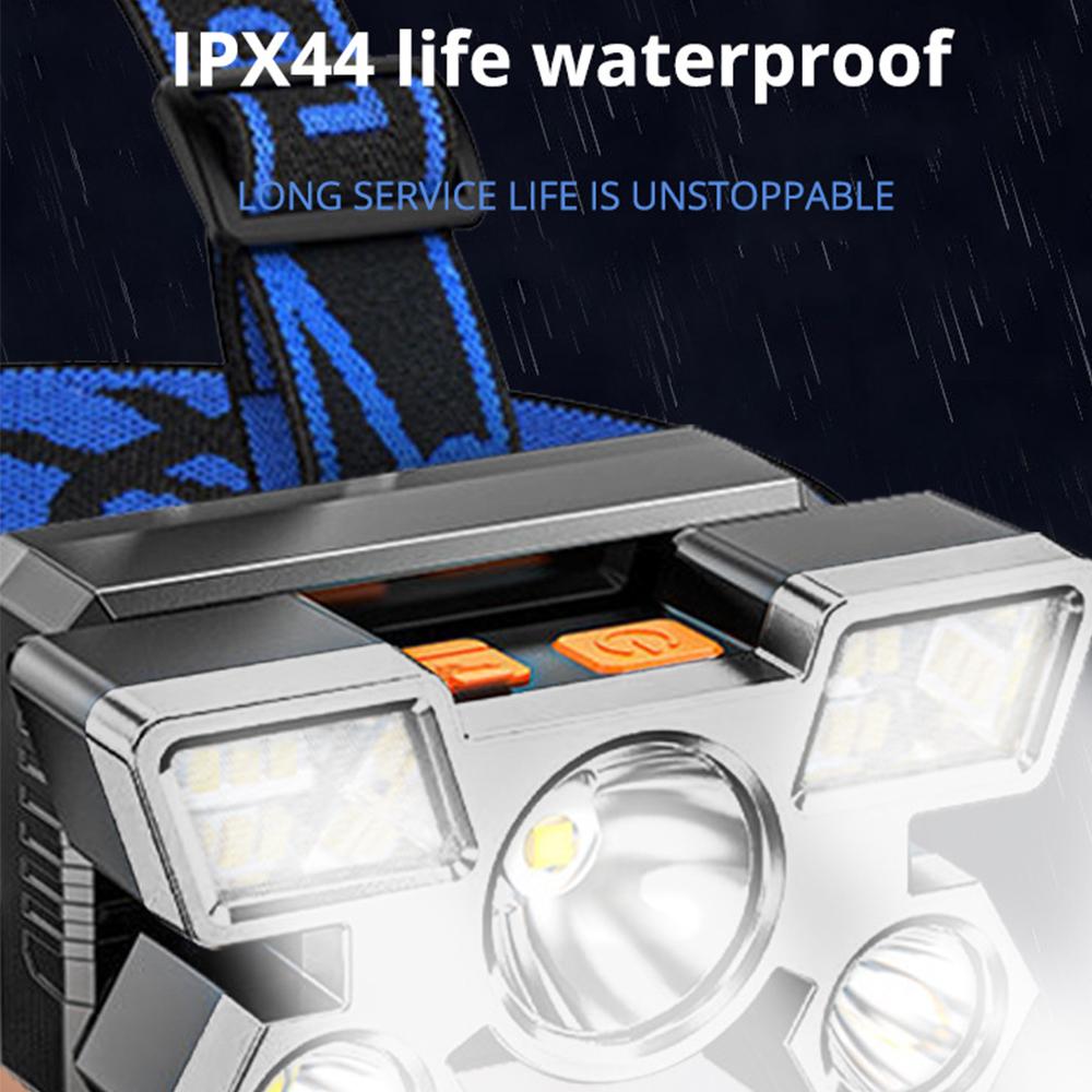 Powerful USB Rechargeable 5LED Headset Flashlight Outdoor Portable Fishing CampingHeadlights Hunting Torch HikingFront Lanterns