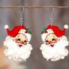 European & American Cute Santa Claus Acrylic Earrings - Christmas & Thanksgiving Gift
