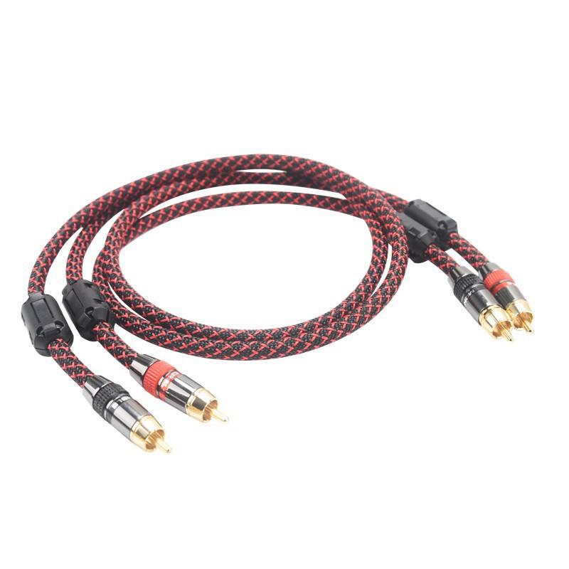 1 Pair RCA Audio Cable 2 RCA To 2 RCA Interconnect Cables HIFI Stereo 4N OFC Male To Male For Amplifier DAC TV Car Audio
