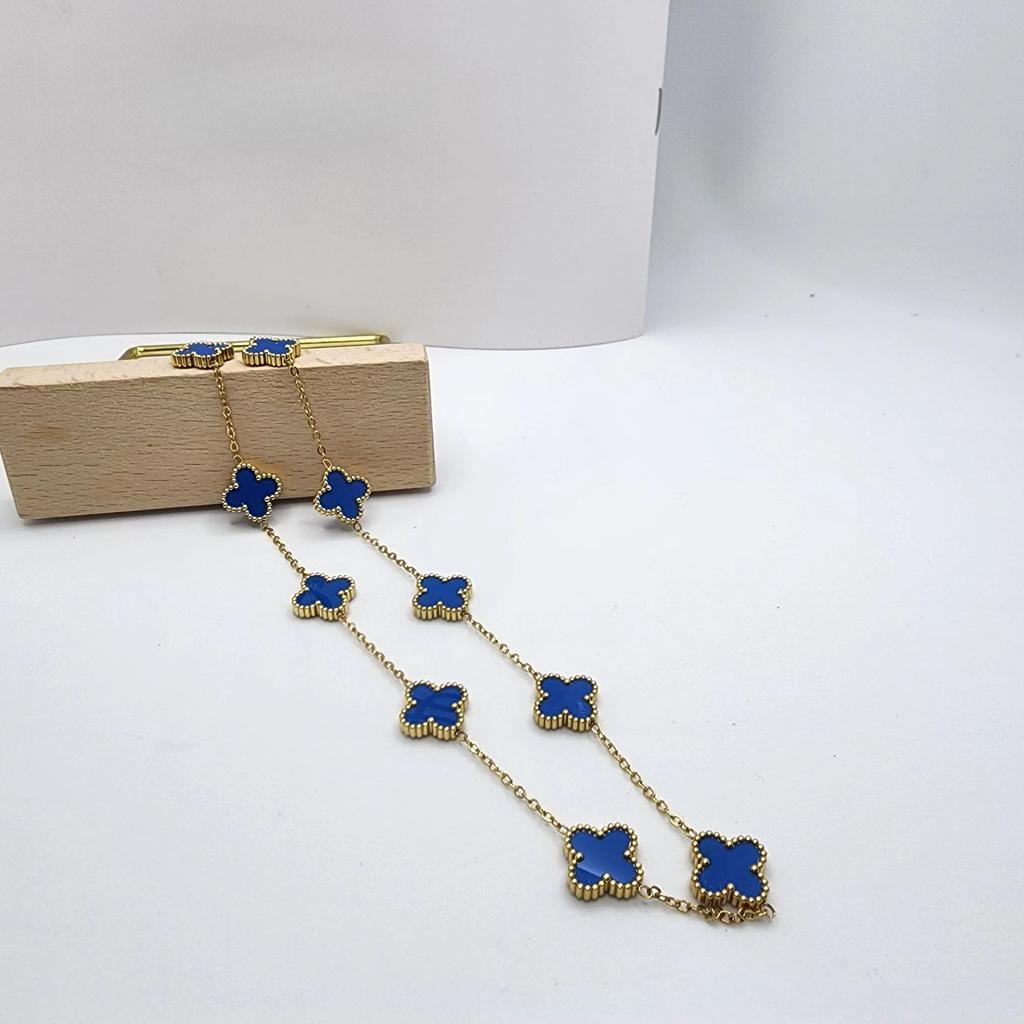 Ожерелье с четырьмя листочками клевера, легкая роскошная простая цветочная ключичная цепочка, женское ожерелье Haute Sense