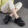 GKTINOO Туфли на платформе в британском стиле Осень Зима 2025 Новые Повседневные Увеличивающие рост На шнуровке Женские туфли из натуральной кожи