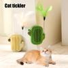 3-in-1 Cat Self Groomer Brush Wall Corner Massage Comb with Catnip Ball Feather Toys Cactus Shape Cat Face Scratcher for Indoor Cats