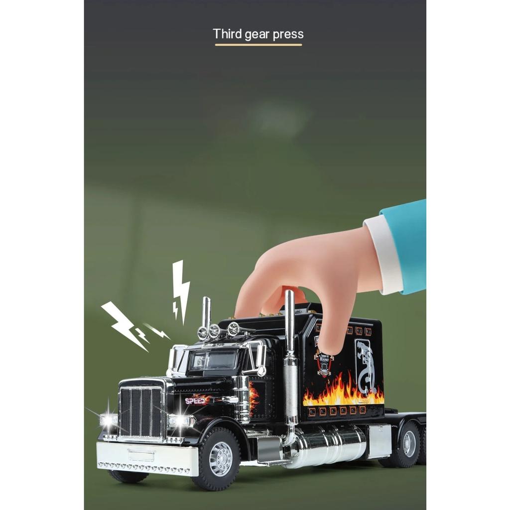 1/24 Peterbilt 389 Седельные тягачи Грузовик Сплав Американский Мускул Грузовик Модель Игрушка Литой Металл Звук и Свет Машина Игрушка для Детей Транспортное средство