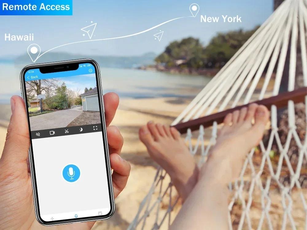 Двухобъективная HD WiFi-камера iCsee: Умная полноцветная ночная съемка 360° для безопасности