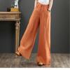 Women's Spring Solid Color Literary Retro Casual Pants High Waisted Loose Straight Leg Wide Leg Pants