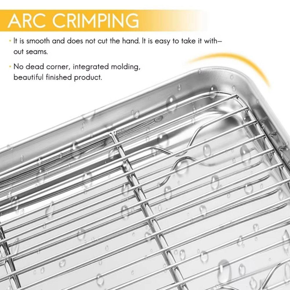 Stainless Steel Food Cooling Tray Removable Steaming Cooling Racks Draining Oil Pan Oven Use