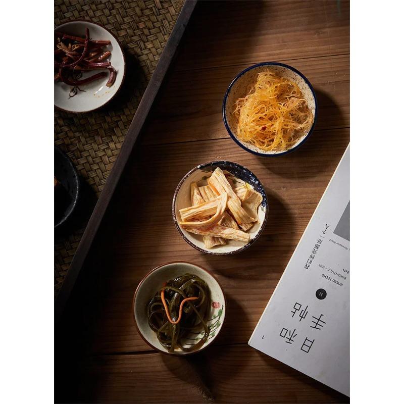 Керамическая тарелка с японским узором в виде цветов и птиц, фарфоровая тарелка для дегустации, круглая маленькая тарелка, блюдце для макания, кухонная посуда