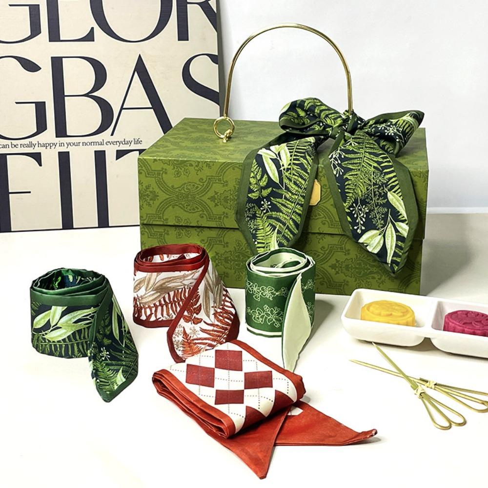 Headband Mid-Autumn Festival Gift Box Scarf Neckerchief Floral Skinny Scarf Fashion Gifts