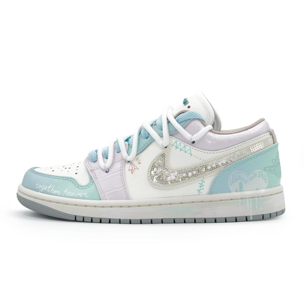 Jordan Air Jordan 1 Vintage Basketball Shoes Unisex Low top Purple/White/Blue IH7323-100(Team1189-)