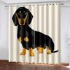 3D Print Cheap Modern Animal Dog Cute Semi Blackout Polyester Kids Window Curtain In the Living Room Bedroom Home Decor Hooks