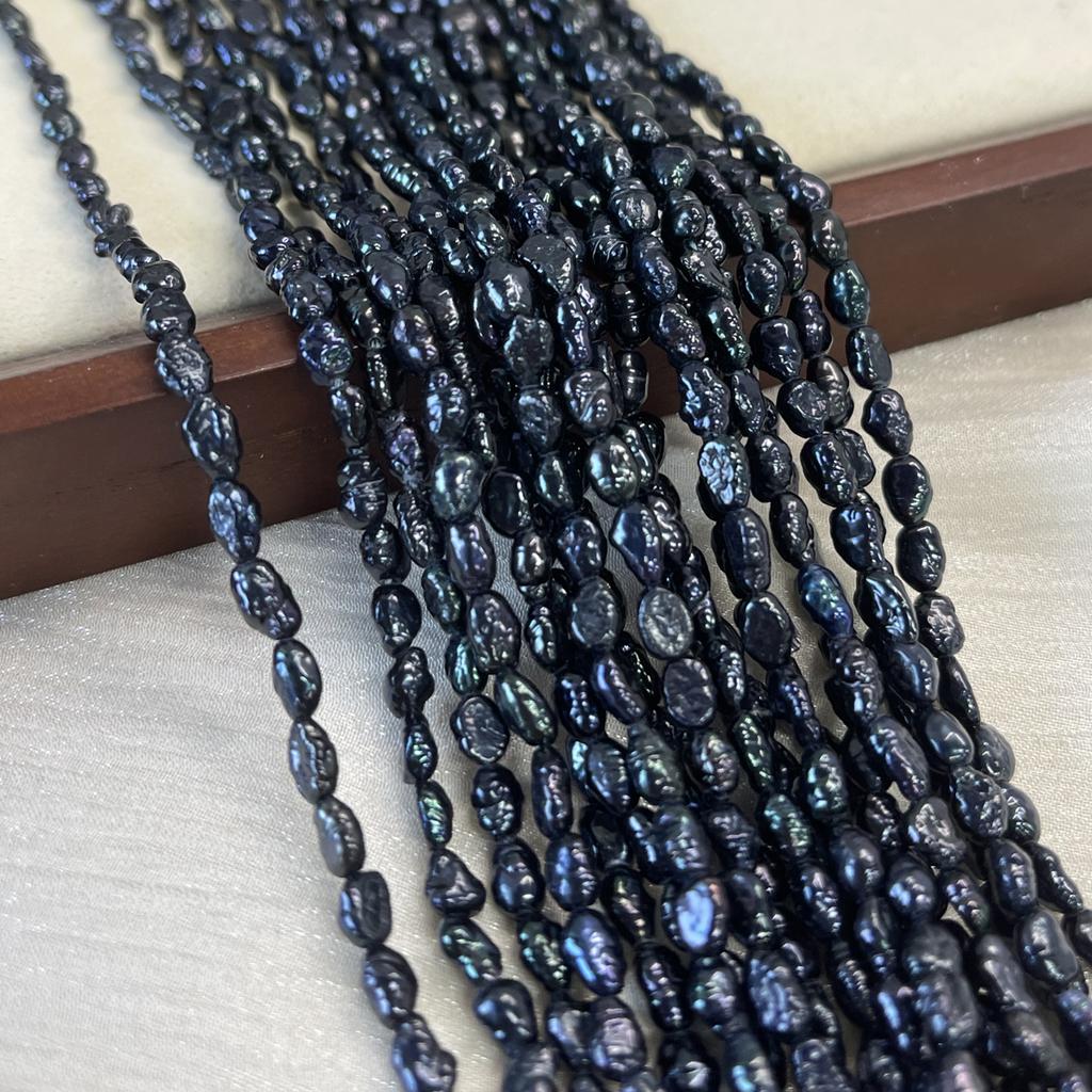 Black Baroque Pearl 4-5mm For Jewelry Making DIY Necklace Bracelet Earrings Accessory