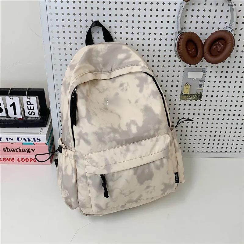 Schoolbag Fashion 1011 New Tie-Dye High School College Student Large Capacity Class Bag Casual Versatile Commuter Backpack