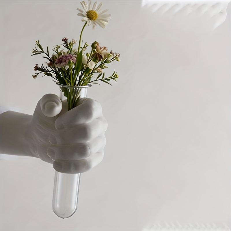 [Современная полимерная ваза] 1 шт. Современная геометрическая полимерная настенная ваза | Настенный держатель для цветов в виде рук для современного дома и декора отеля