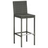 Garden Bar Stool with Cushion 4 pcs Grey Poly Rattan