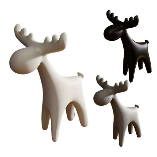 Reindeer Figurine 3D Printed Small Deer Statue Christmas Tabletop Ornament for TV Stand Shelf Wine Rack Cabinet Mantle Decoration