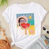 Fashion Women Fresh Summer Character Watermelon Print T Shirt Funny Casual O-neck Short Sleeves T-shirt Summer Female Tee Shirt