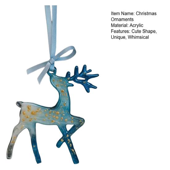 Набор рождественских украшений Акриловые украшения в виде оленя и снежинки Небьющиеся подвесные украшения на елку для праздничного домашнего декора