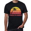 Men’s Vintage Tee Shirt Graphic T Shirt Cassis CALANQUES Sunset Deep Black