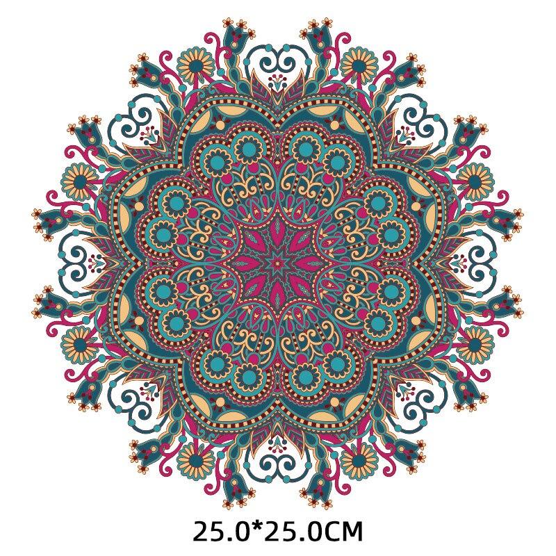 Гладильные наклейки с изображением мандалы, термонаклейки для одежды, термоклеевые нашивки, нашивка «сделай сам», гибкая плавкая переводная аппликация, платье