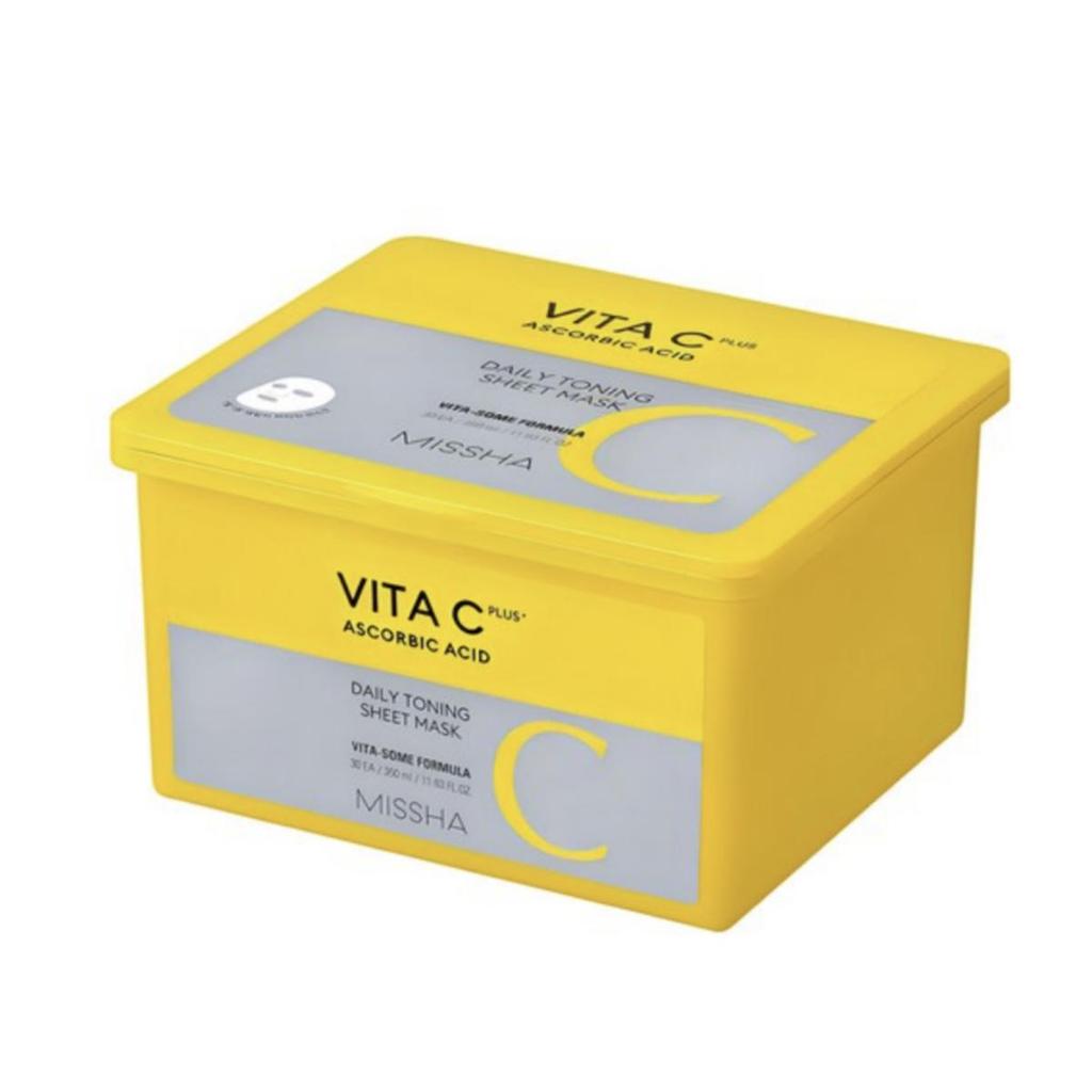 MISSHA Vita C Plus Ежедневная тонизирующая листовая маска 350 мл 30 шт.