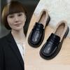 Модные женские туфли-лодочки Милые черные мокасины Низкий каблук Элегантные туфли для женщин Обычная кожа Повседневная Kawaii Социальная Премиум-мода Предложение