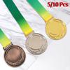 5/10Pcs 6.5cm Gold/Silver/Bronze Medal Award Medals Sports Rewards Class Rewards for Marathon Ball Games Souvenir Gifts Kids Toy