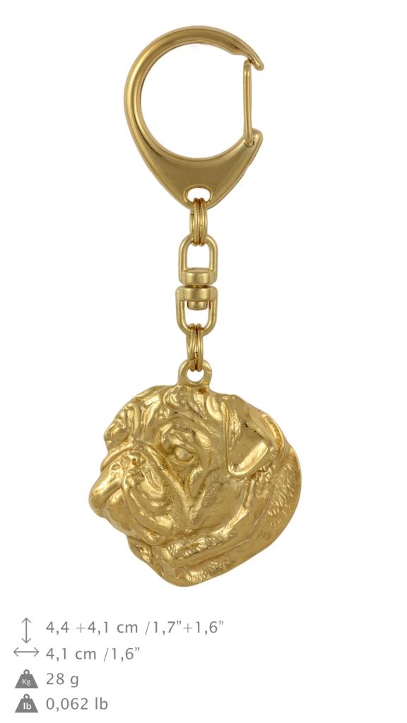 Pug I - Gilded Key Ring with Dog In Gift Box, Handbag Decoration, Luxury Accessory by Art-Dog Brand